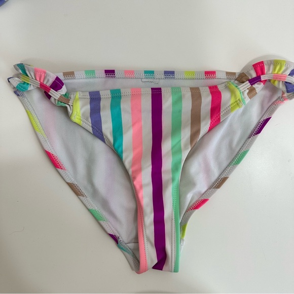 2-Piece Womens Multicolored Striped Bikini Swimsuit - Picture 3 of 10